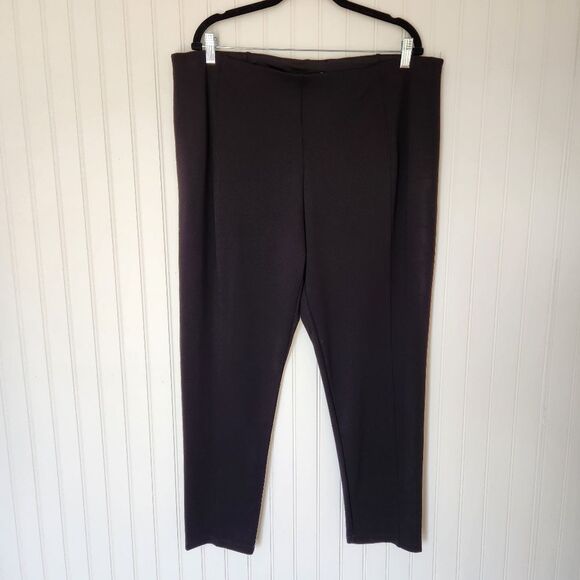 NEW T TAHARI WOMAN Black Tummy Control Pull On Career Office Pants size 2X - Picture 1 of 8